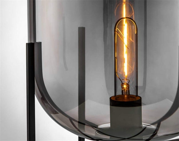 Настольная лампа Стекло Овал Дымчато-серый H48/D24