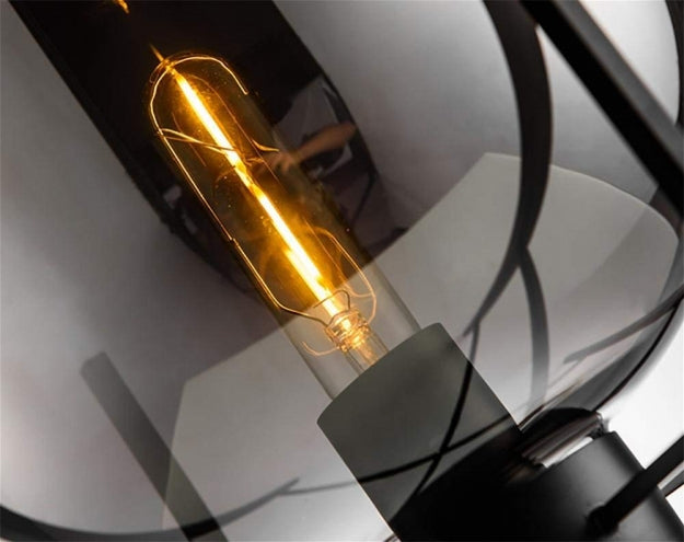 Настольная лампа Стекло Овал Дымчато-серый H48/D24