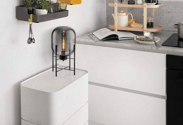 Настольная лампа Стекло Овал Дымчато-серый H48/D24