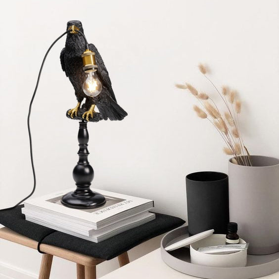 Настольная лампа Animal Sitting Crow Matte black 61 см