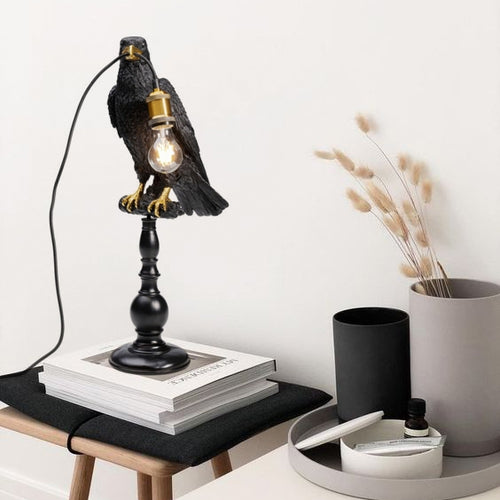 Настольная лампа Animal Sitting Crow Matte black 61 см