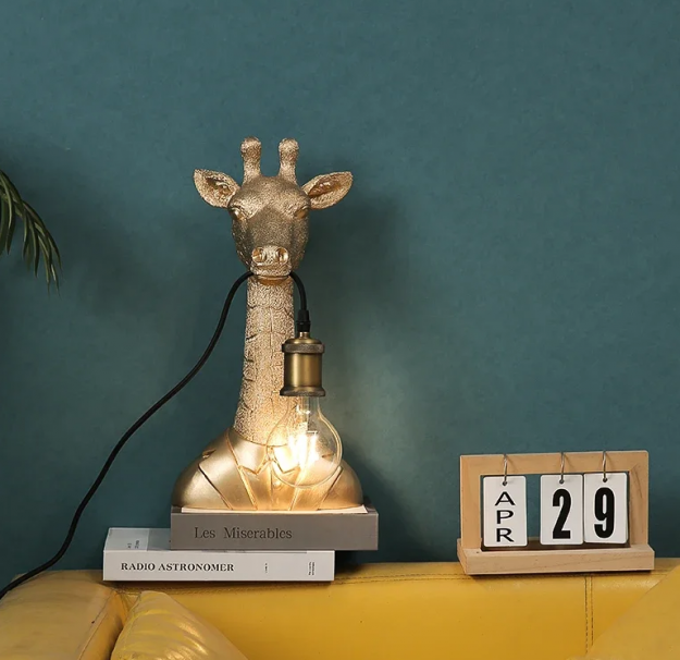 Настольная лампа Жираф Золотой 40 см
