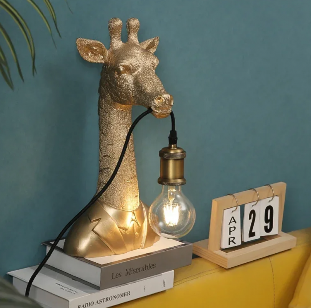 Настольная лампа Жираф Золотой 40 см