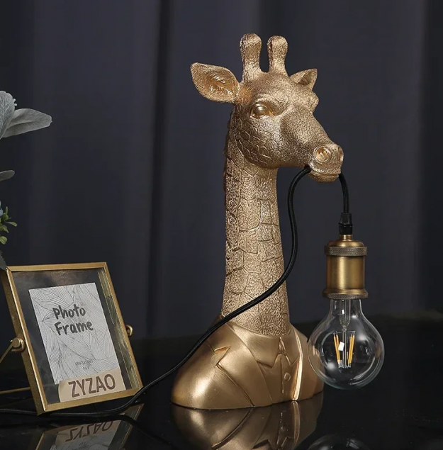 Настольная лампа Жираф Золотой 40 см