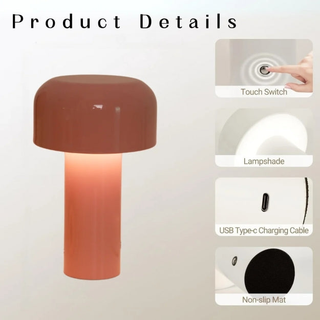 Настольная лампа Гриб Красный