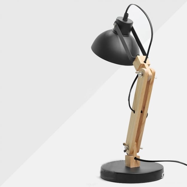 Настольная лампа Металл Дерево H45